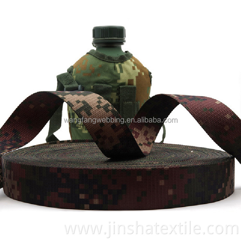 3.8cm polyester camouflage webbing printing heat transfer military webbing nylon webbing belt accessories can be customized